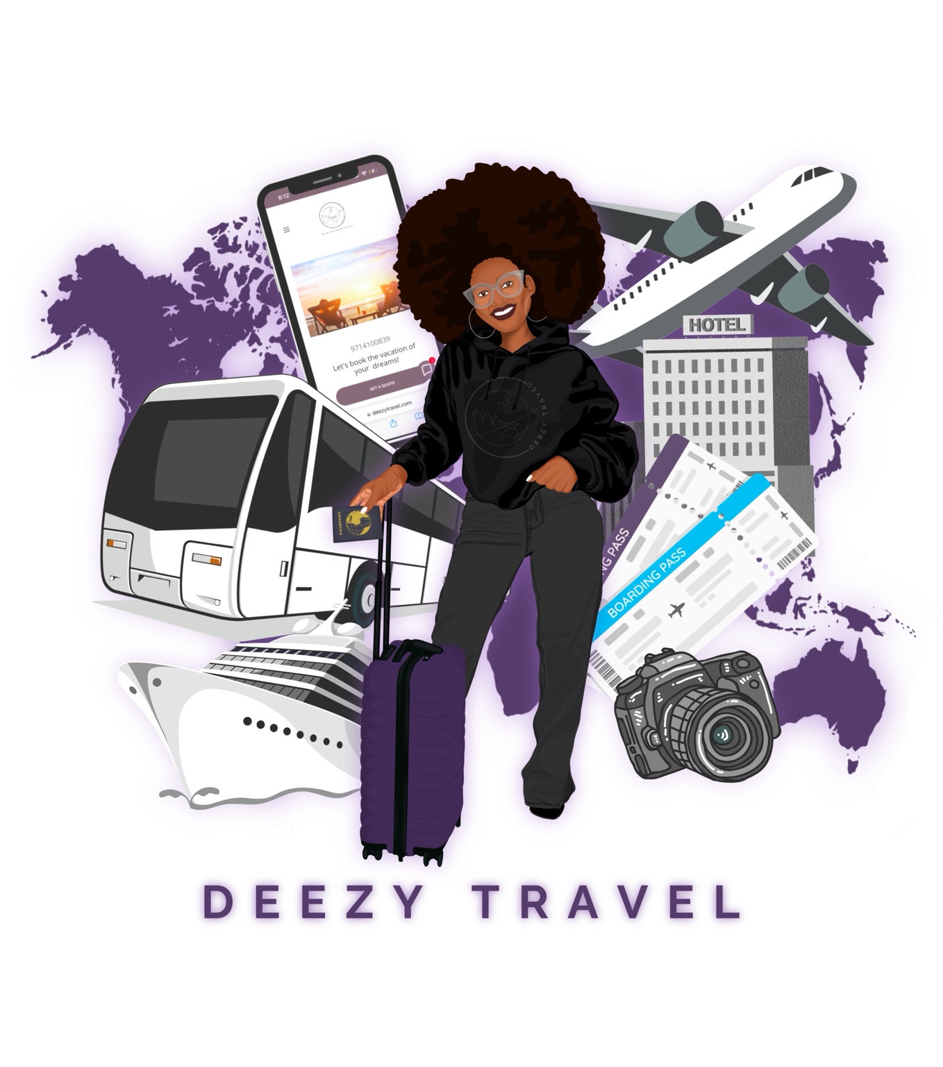 Deezy Travel illustrated traveler